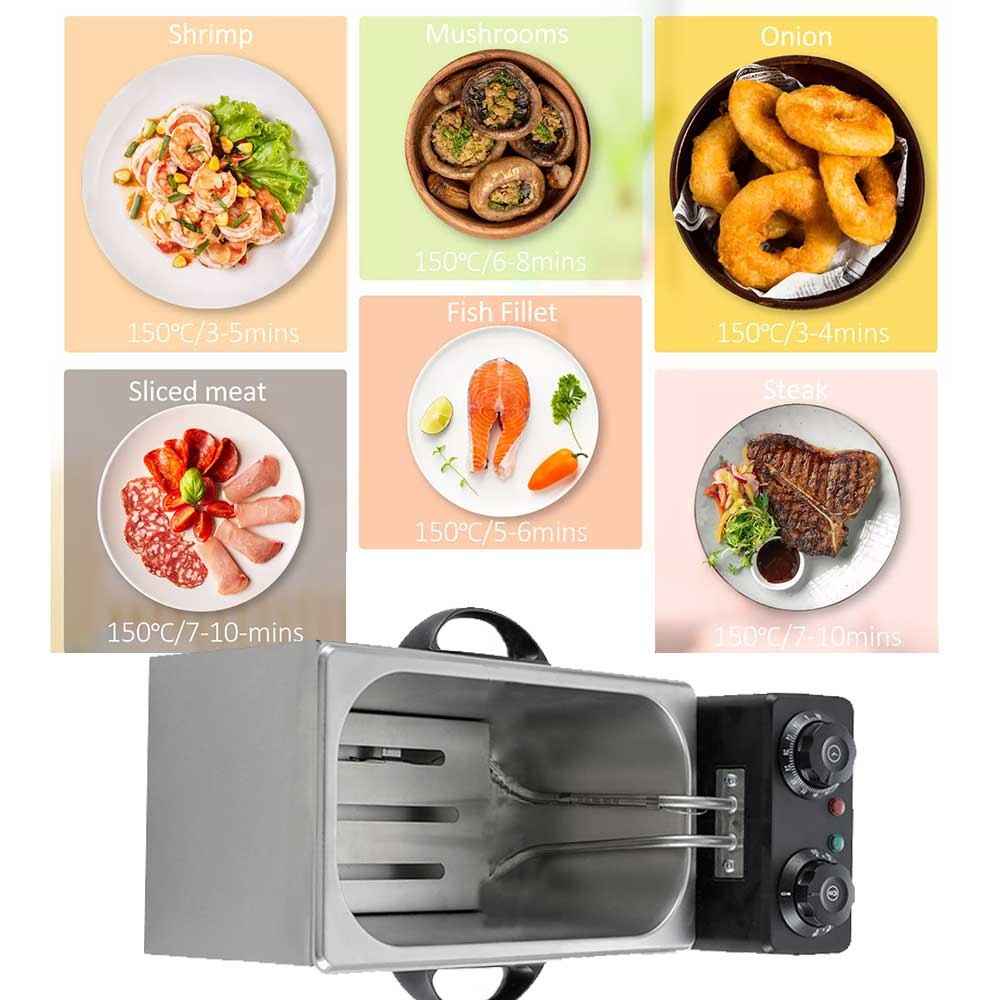 2000W Deep Fat Chip Fryer 3L Basket Oil Fried Chips Safe Basket Handle UK