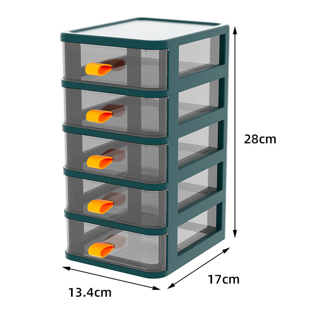 2/3/4Tier Mini Plastic Chest of Drawers Desktop Cabinet Storage Unit Home Office