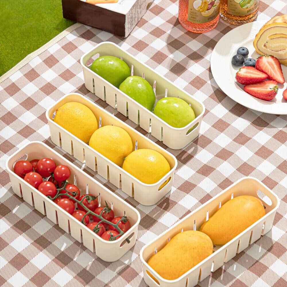 Fridge Box Holder Kitchen Cupboard Organiser Food Storage Dividers Container Lid