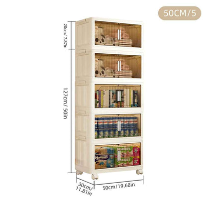 Large Folding Storage Box Stackable Case Cabinet Closet Home Organizer on Wheel