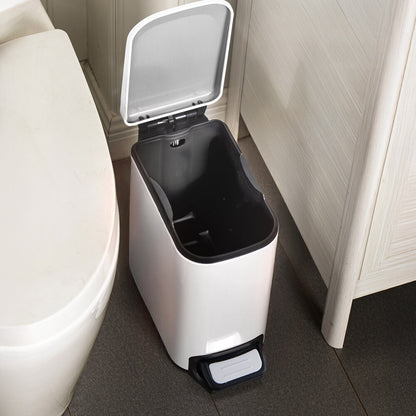 Pedal Bin Dustbin Stainless Steel Waste w/Bucket & Removable Lid Kitchen Bedroom