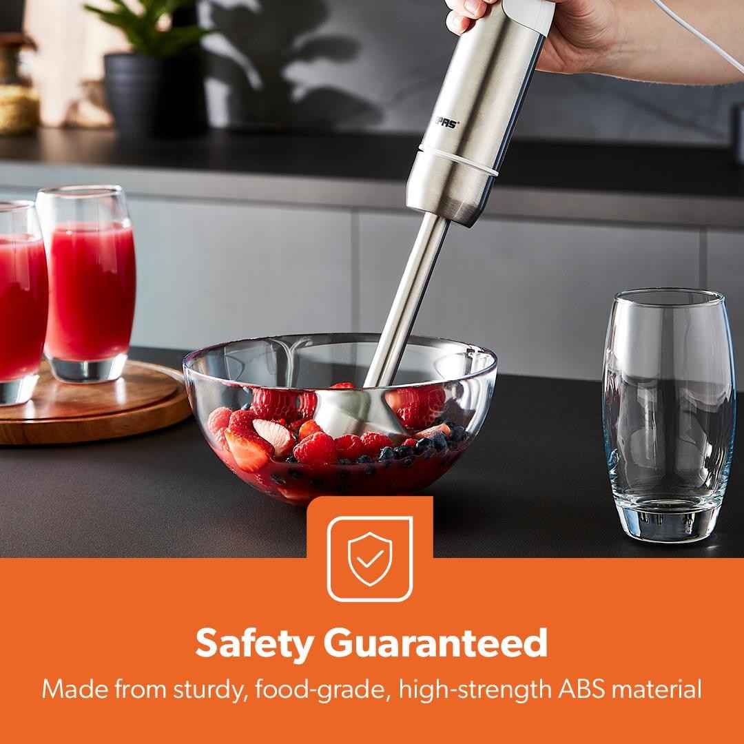 600W Hand Blender Handheld Immersion Stick Blender 12 Speed & Turbo, Silver