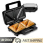 Toastie Maker 4 Slice Sandwich Toaster Non-Stick Machine Easy Clean 900W