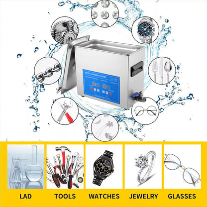 7L Ultrasonic Cleaner Timer Watch Jewellery Coins Cleaning Machine With Basket