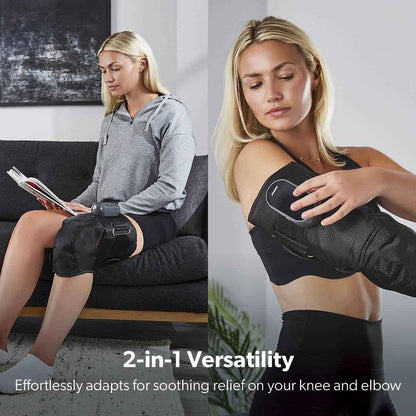 GEEPAS 2-in-1 Knee & Calf Leg Massager with Heat for Pain Relief Relaxation