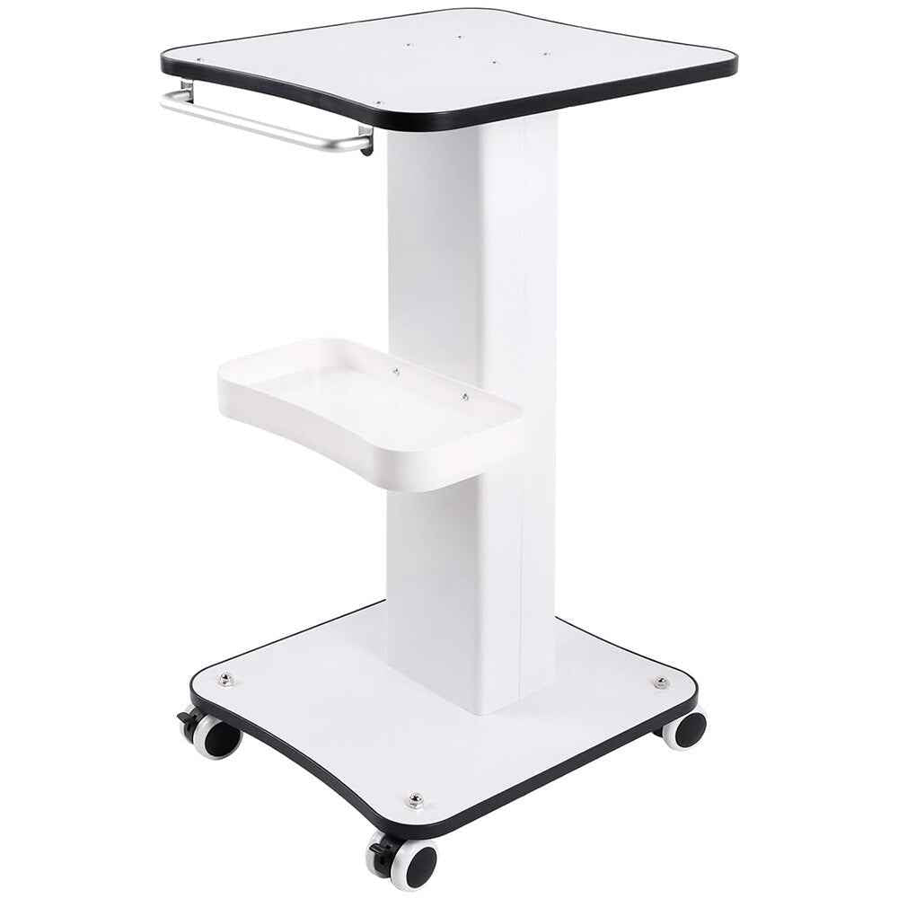 White Beauty Salon Trolley On Wheels SPA Machine Storage Rolling Trolley Cart K