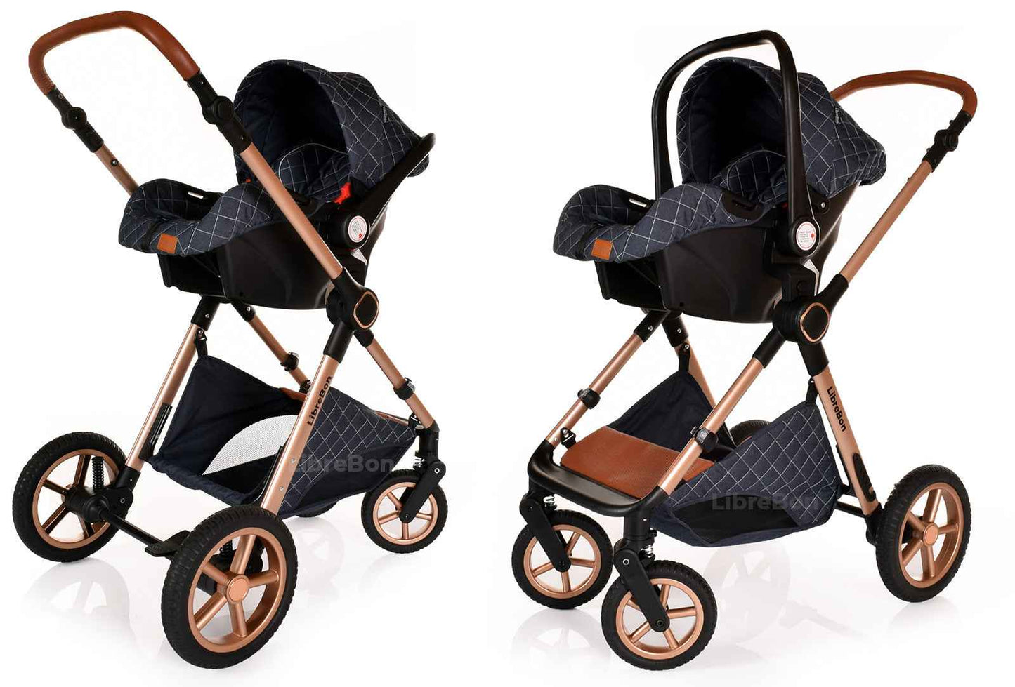 3 in 1 Pram Newborn Baby Buggy Set Travel System with Car Seat Folding Pushchair