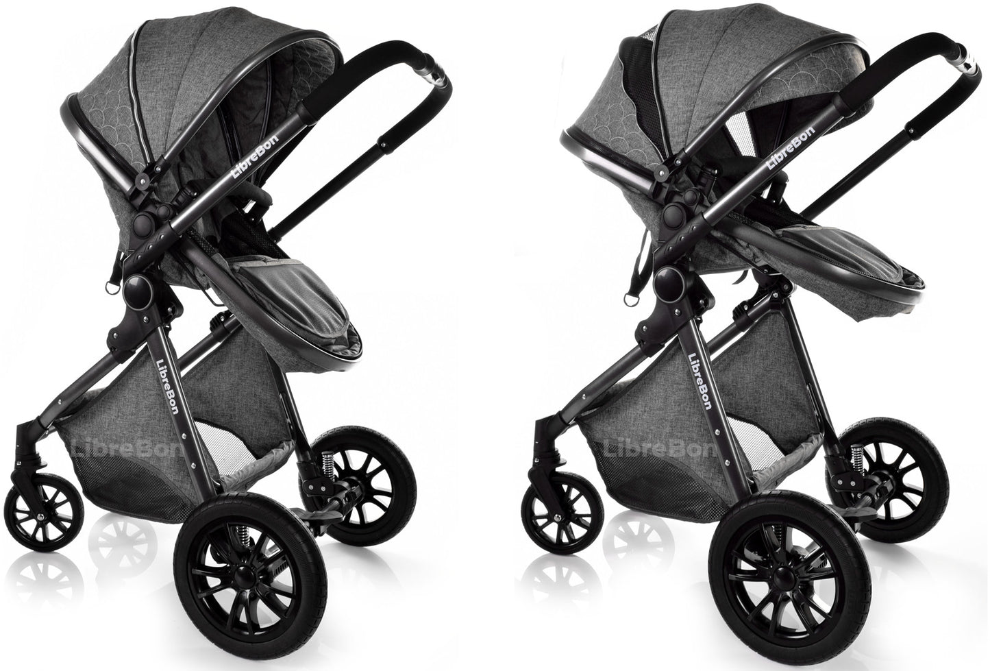 3 in 1 Pram Newborn Baby Buggy Set Travel System with Car Seat Folding Pushchair