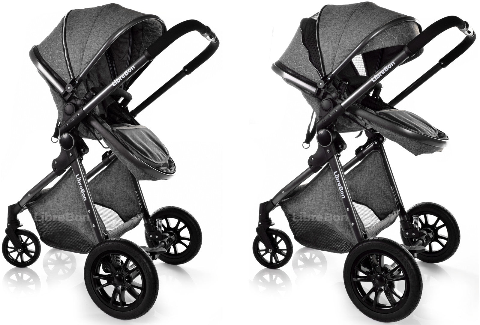 3 in 1 Pram Newborn Baby Buggy Set Travel System with Car Seat Folding Pushchair