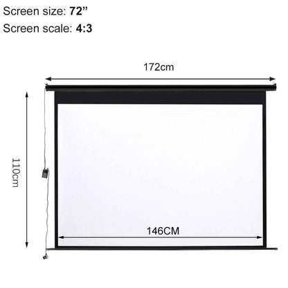 Electric Motorised Projector Screen 3D HD Home Theater Projection 16:9 4:3 Sizes