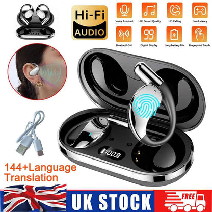 144+ Language AI Translator Earbuds Wireless Bluetooth 5.4 Headphones For iOS UK
