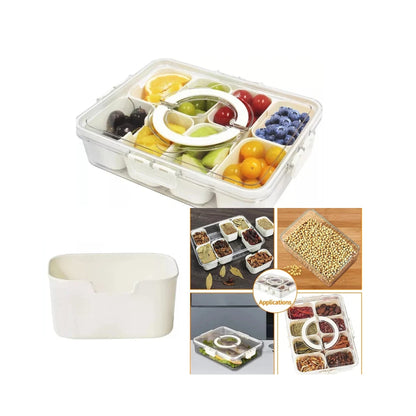 New Refillable Snack Food Container with Lid Handle 8 in1 Divided Serving Box UK - Ceenaz Store