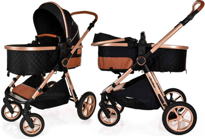 3 in 1 Pram Newborn Baby Buggy Set Travel System with Car Seat Folding Pushchair