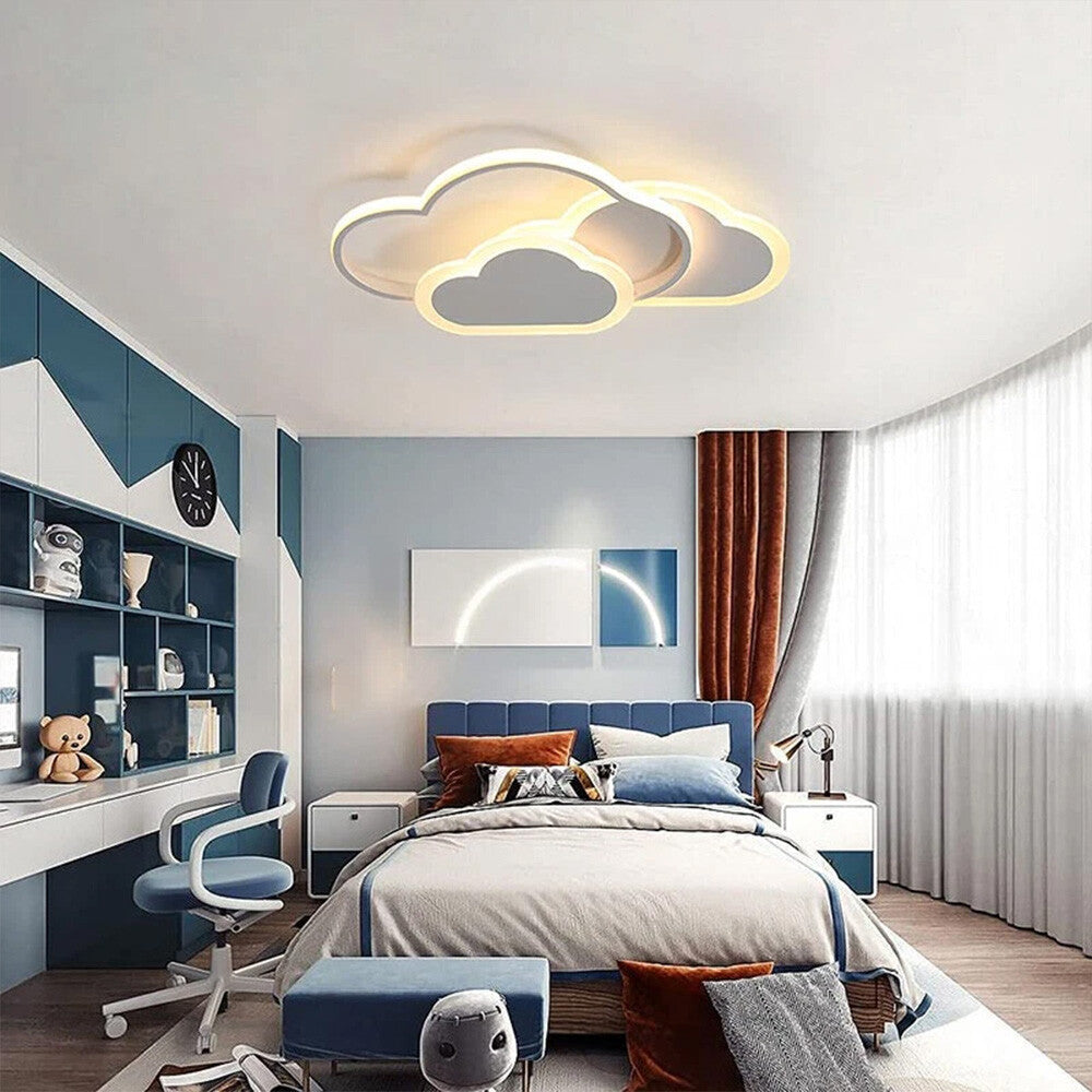 Dimmable LED Ceiling Light Modern Chandeliers Kid's Room Bedroom Cloud Lamp Tool
