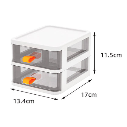 2/3/4Tier Mini Plastic Chest of Drawers Desktop Cabinet Storage Unit Home Office