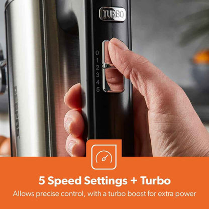 GEEPAS Electric Hand Mixer Food Mixer For Baking 5 Speed Storage Stand 400W