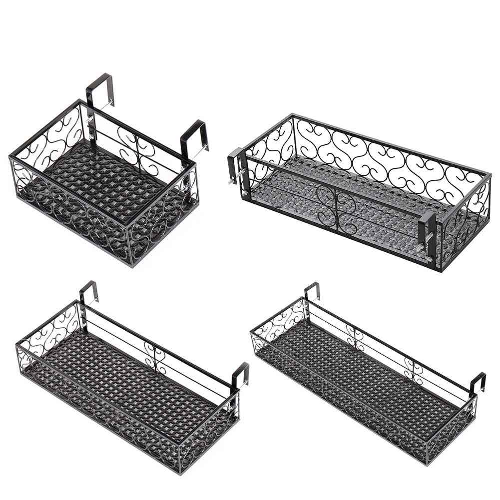 Fence Balcony Metal Hanging Small Plant Planter Stand Flower Pots Holder Rack UK