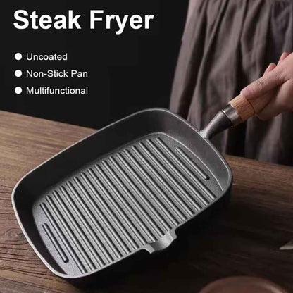 Grill Pan Non Stick Griddle Frying Poring Lips Induction Skillet Cooking Steak