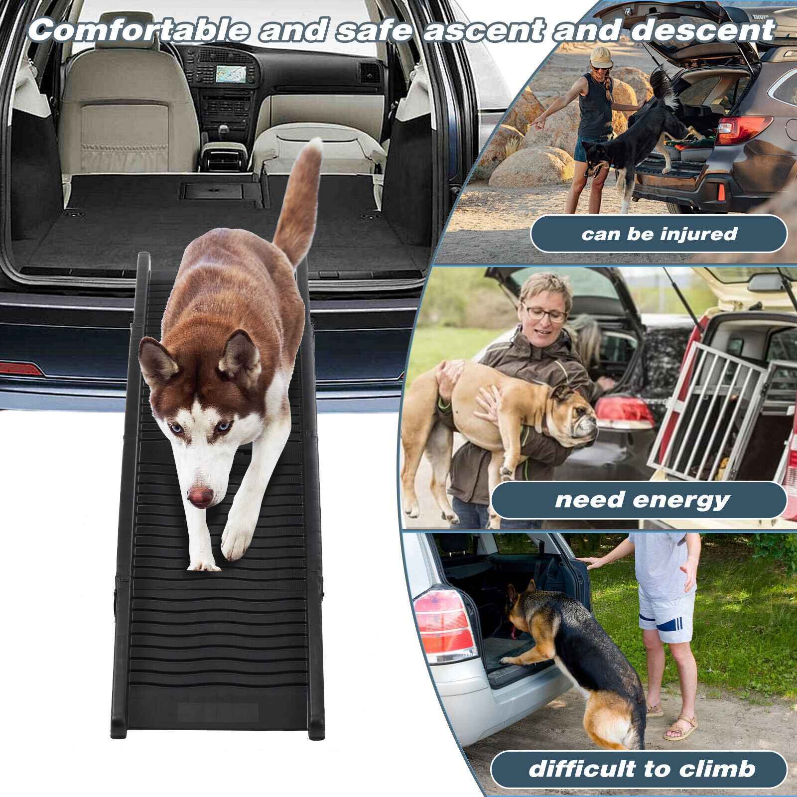 Foldable Dog Ramps, Portable Pet Ramp with Non-slip Foot Pads, Easy-Fold Lightwe