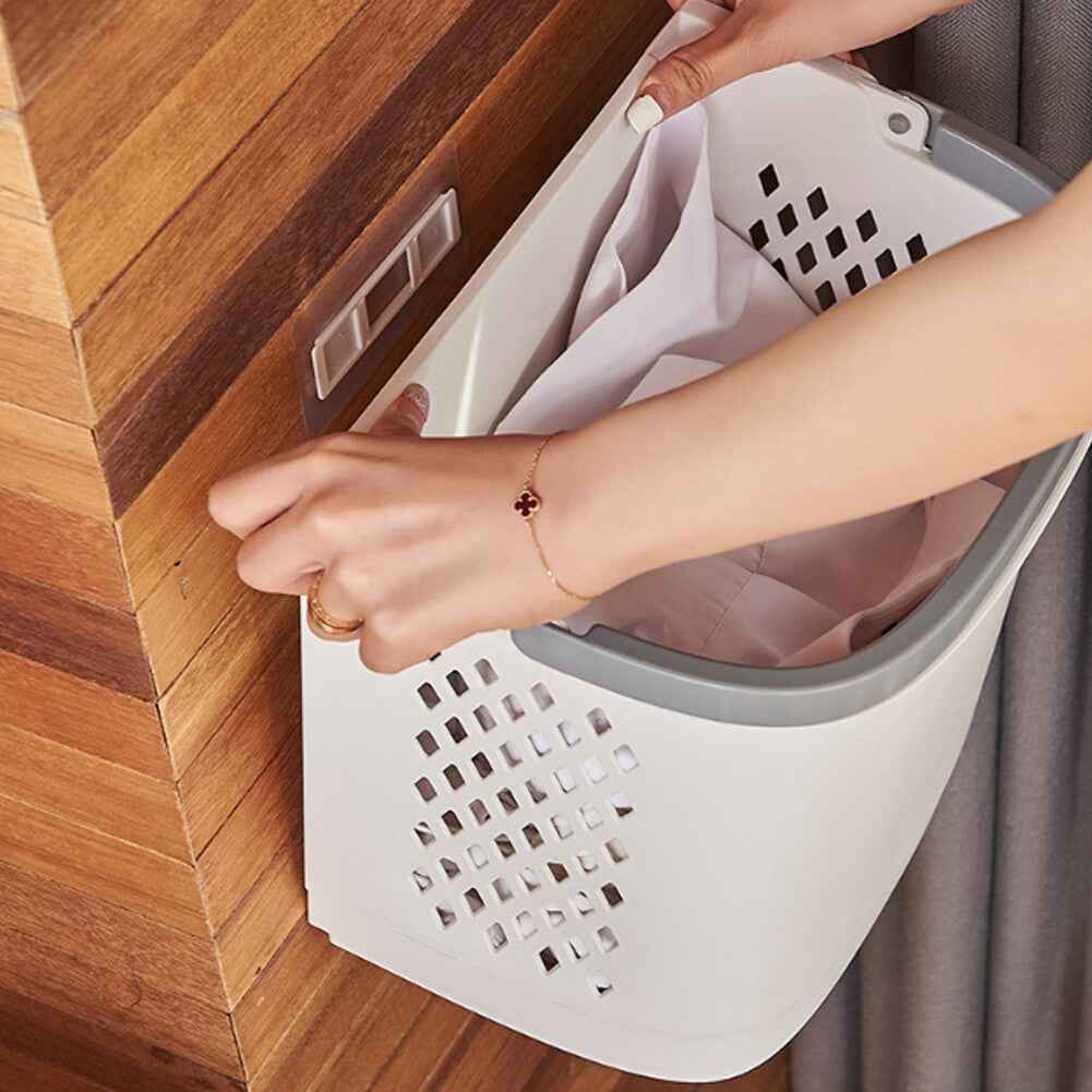 3 Compartment Storage Clothes Hamper Toy Bin Washing Laundry Basket On Wheels UK