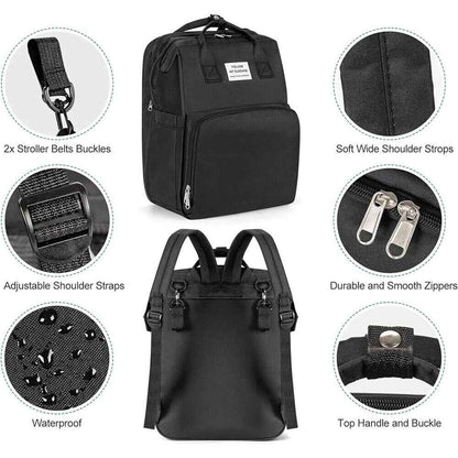 Baby Changing Bag Diaper Bag Large Nappy Backpack with Portable Changing Mat UK