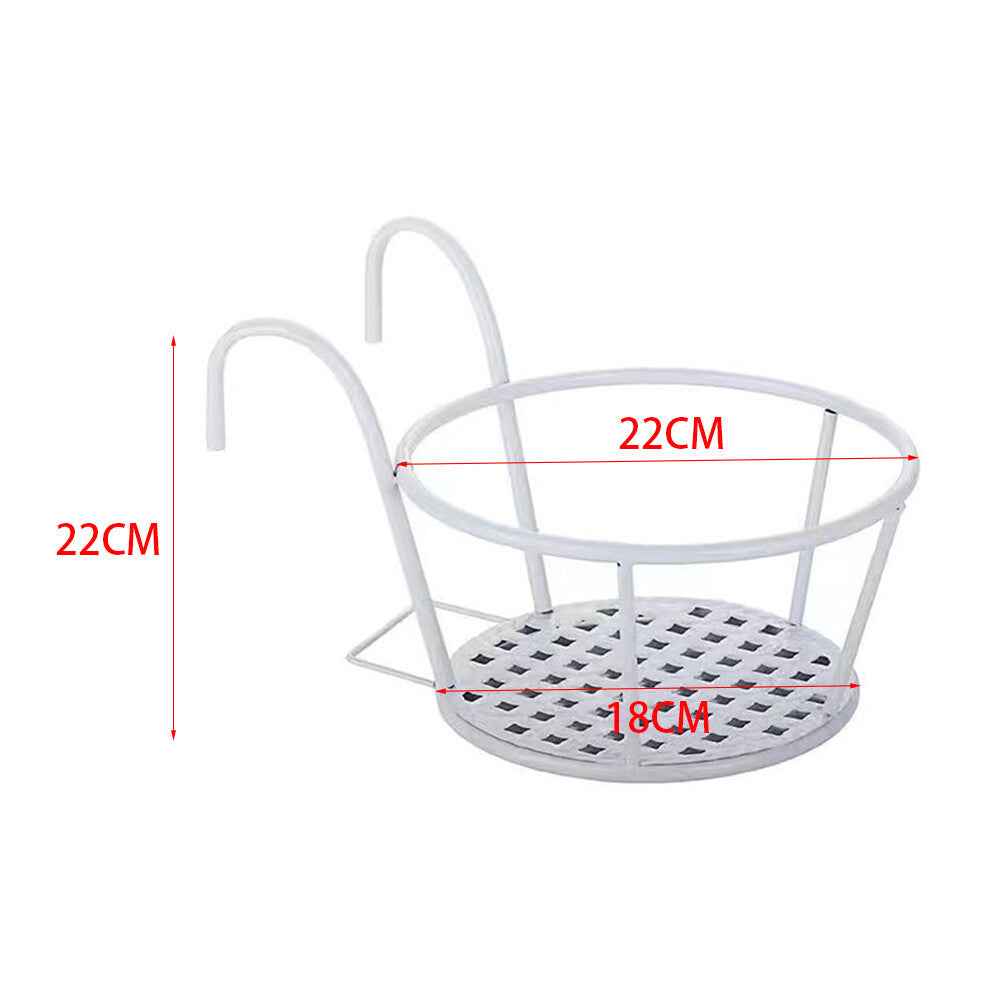Fence Balcony Metal Hanging Small Plant Planter Stand Flower Pots Holder Rack UK