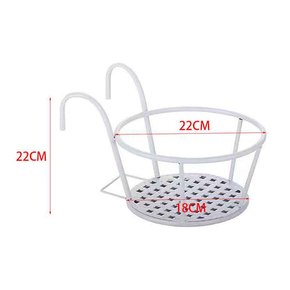 Fence Balcony Metal Hanging Small Plant Planter Stand Flower Pots Holder Rack UK