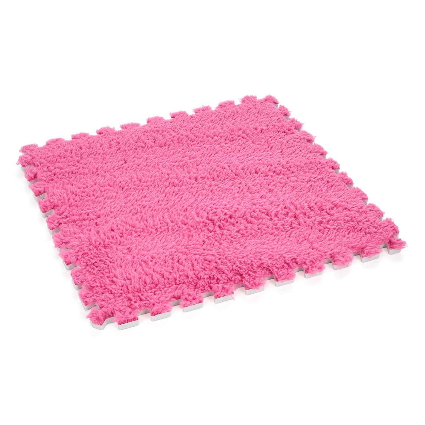 24pcs Interlocking Floor Mat Plush Foam Carpet Tiles Fluffy Square Area Carpets