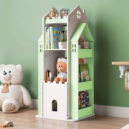 360° Rotating Kids Children Bookshelf Floor Book Shelf Rack Toy Storage Bookcase