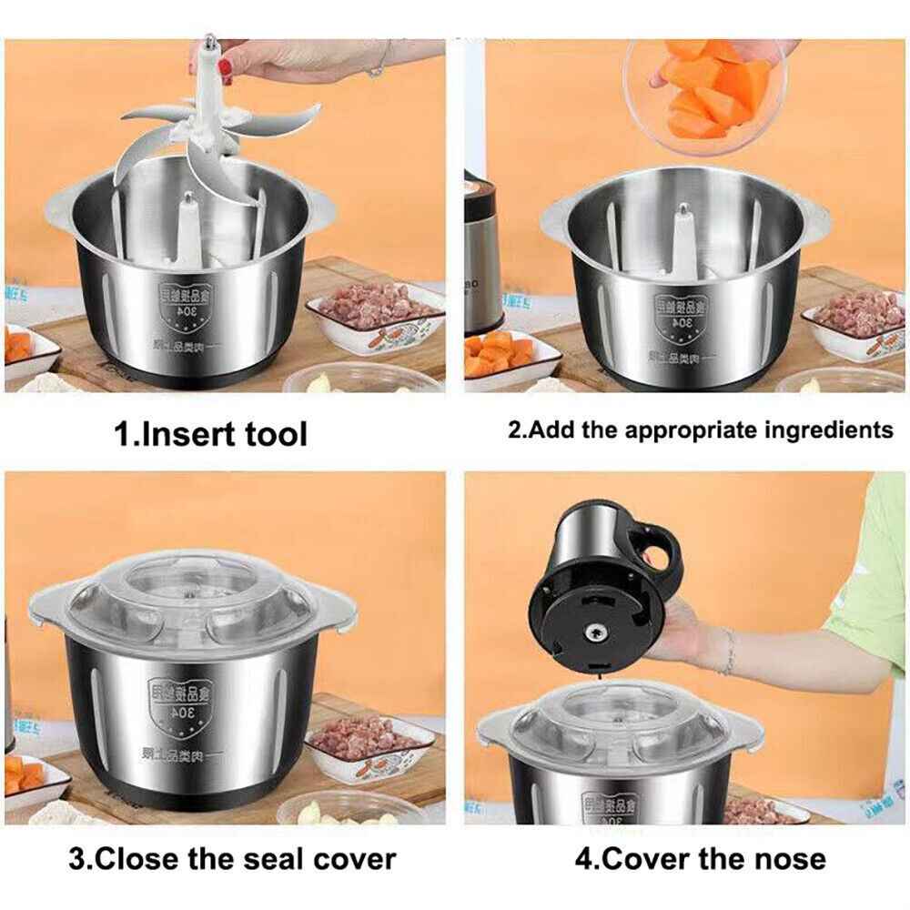 2/3/5L Electric Meat Grinder Mincer Mixer Blender Food Chopper Processor Blender