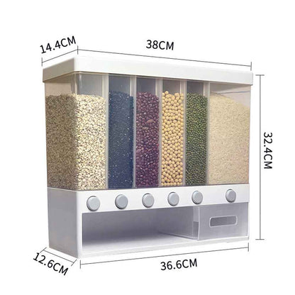 10L Wall Mounted Kitchen Rice Dispenser Container Cereal Dry Food Storage Box UK