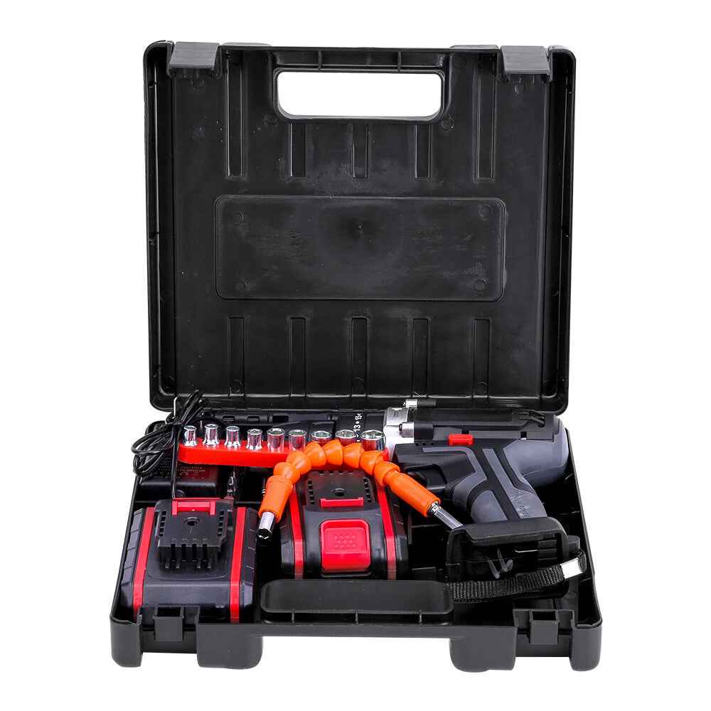 36V 2-Speed Electric Cordless Drill Screwdriver Hammer Impact w/ 2 Battery Kits