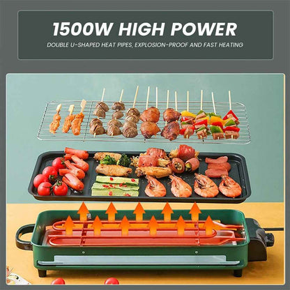 Barbecue 1500W Griddle Indoor BBQ Smokeless Convenient Hot PlateElectric Kwzwgdn
