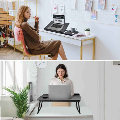 Folding Laptop Table Stand Bed Tray Sofa Lap Portable Computer Desk Breakfast
