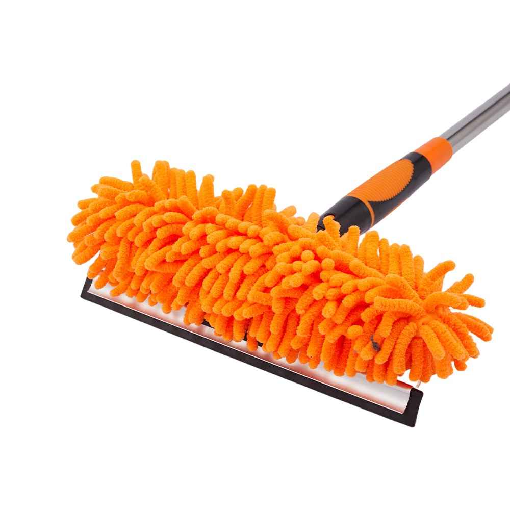 4.3M Long Telescopic Rod 2-in-1 Window Glass Cleaner Wipe & Scraper Cleaning Kit