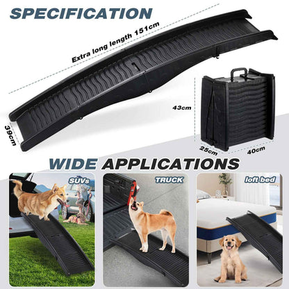 Foldable Dog Ramps, Portable Pet Ramp with Non-slip Foot Pads, Easy-Fold Lightwe