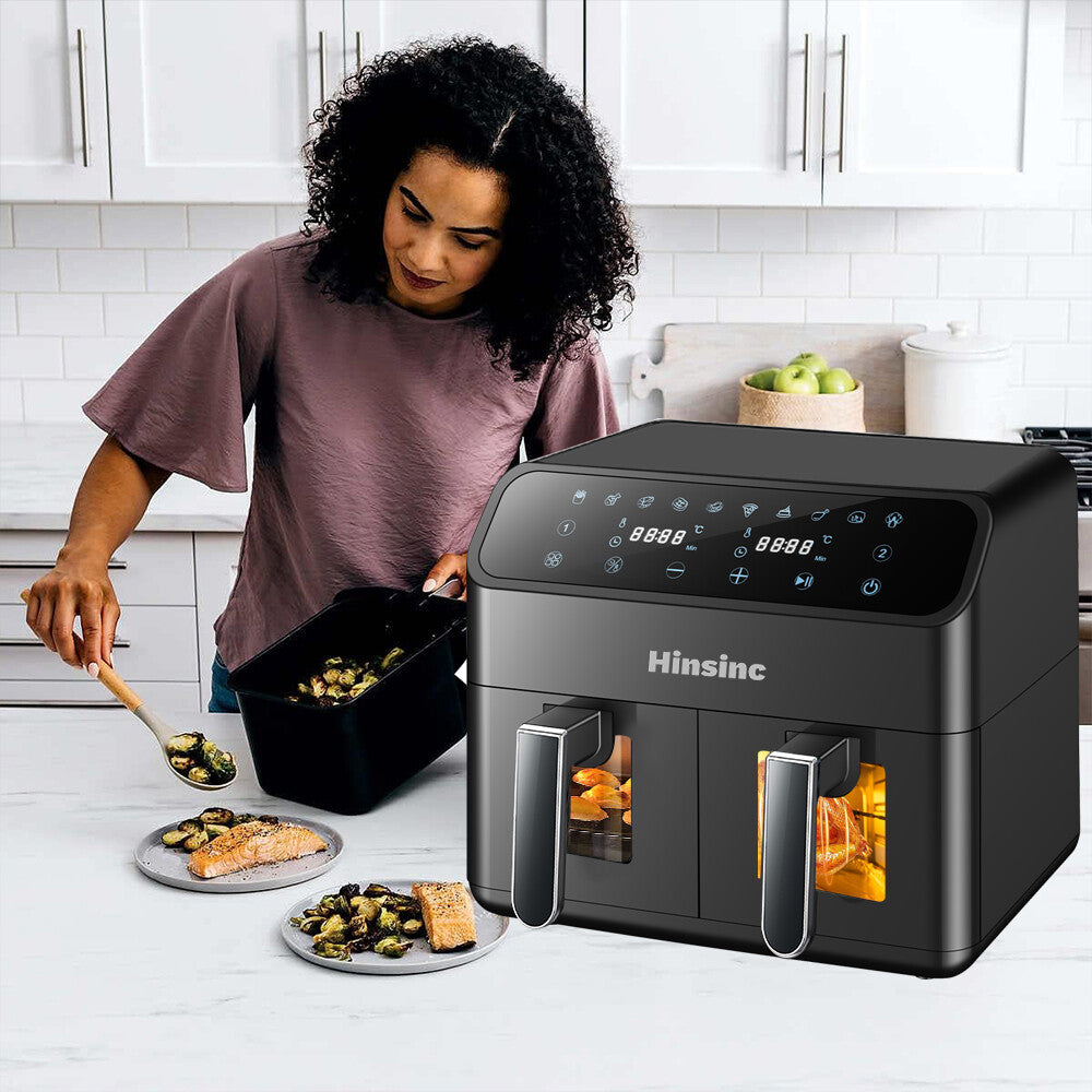 12L Air Fryer Dual Zone Digital Oven Cooker Oil Free Low Fat with 100 Tray Large