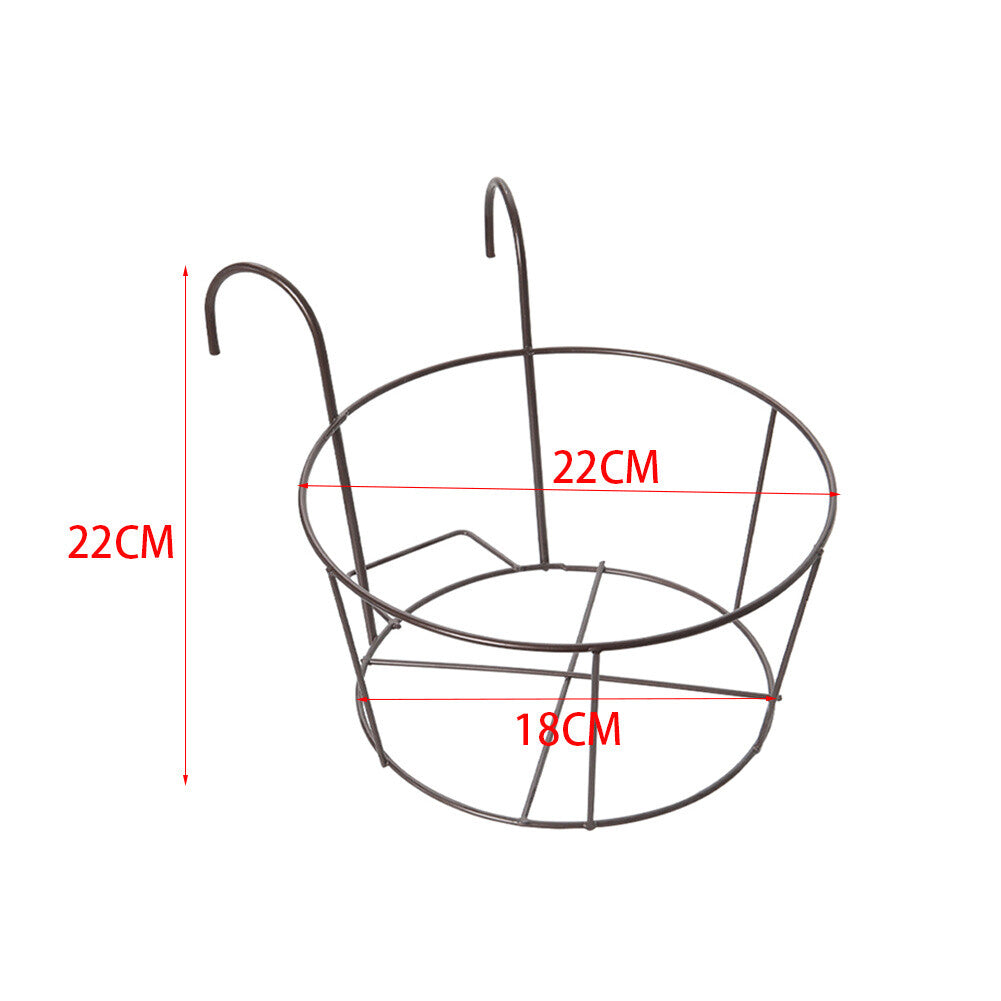Fence Balcony Metal Hanging Small Plant Planter Stand Flower Pots Holder Rack UK