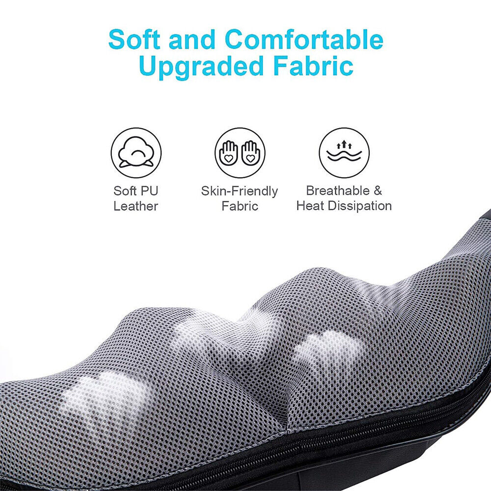 Electric Shiatsu Back Neck Shoulder Massager with Heat Kneading Body Car Home UK