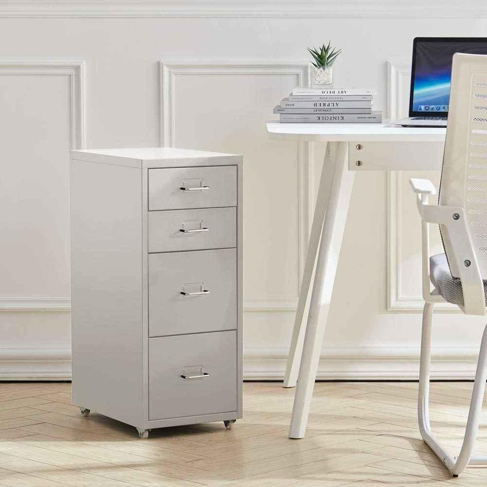 3/5/6/8 Drawers Mobile Metal Desk Office Pedestal Storage Filing Cabinets Unit