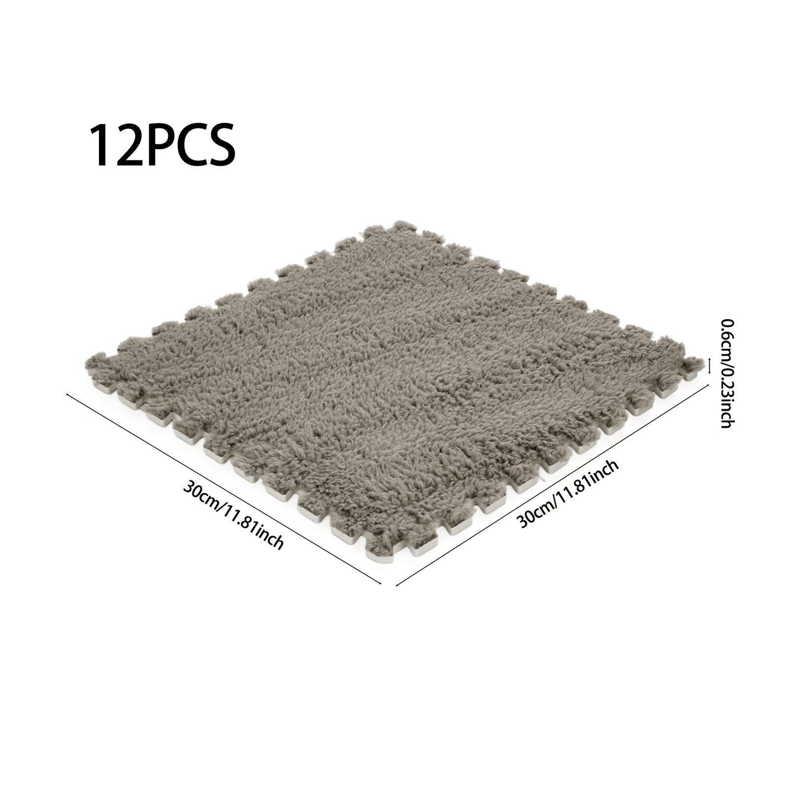 Plush EVA Foam Carpet Tiles 12/24pcs Interlocking Floor Mat Soft Cozy Anti-slip