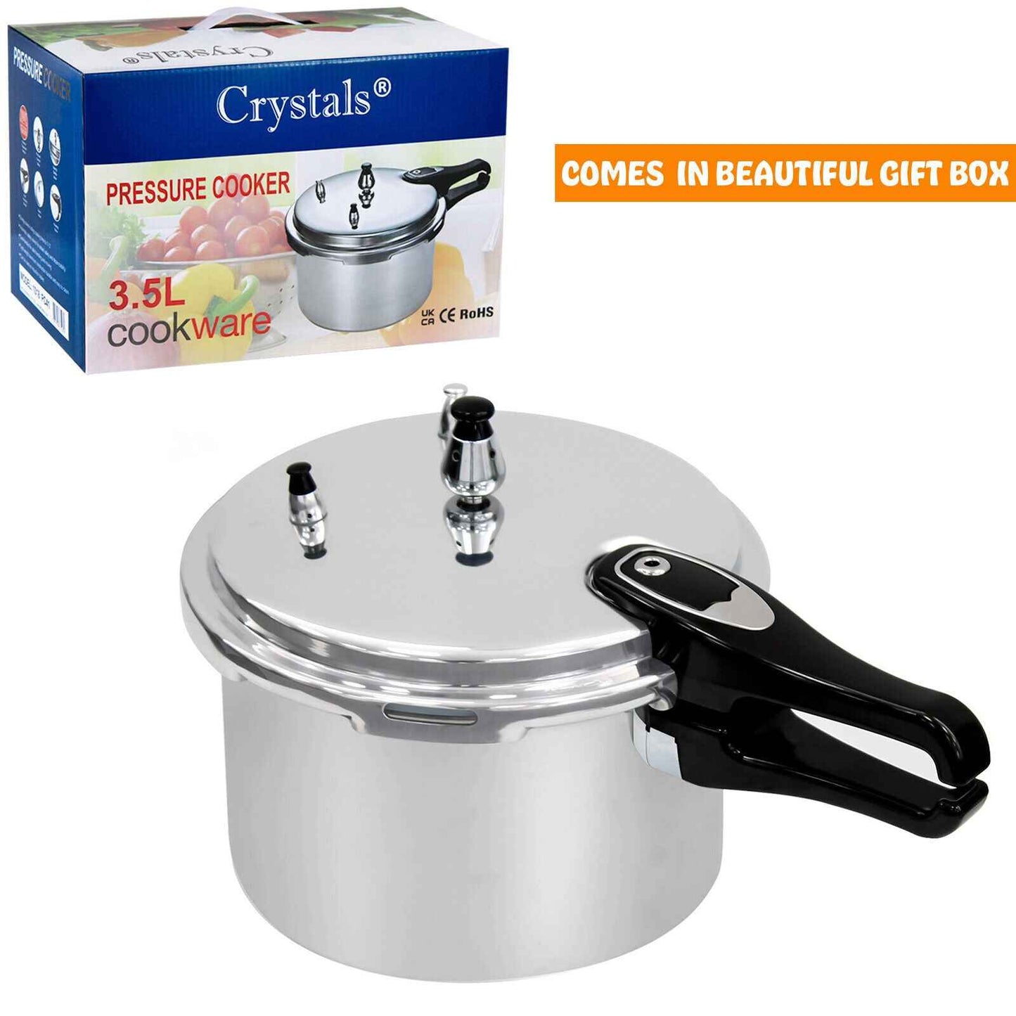 3.5/6/7.5 Litre Dual Handle aluminum Pressure Cooker Kitchen Catering Cookware