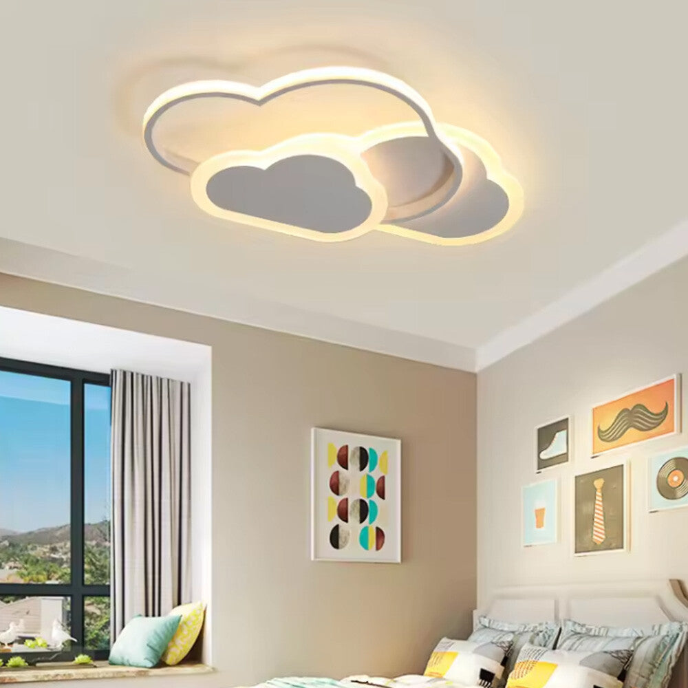 Dimmable LED Ceiling Light Modern Chandeliers Kid's Room Bedroom Cloud Lamp Tool
