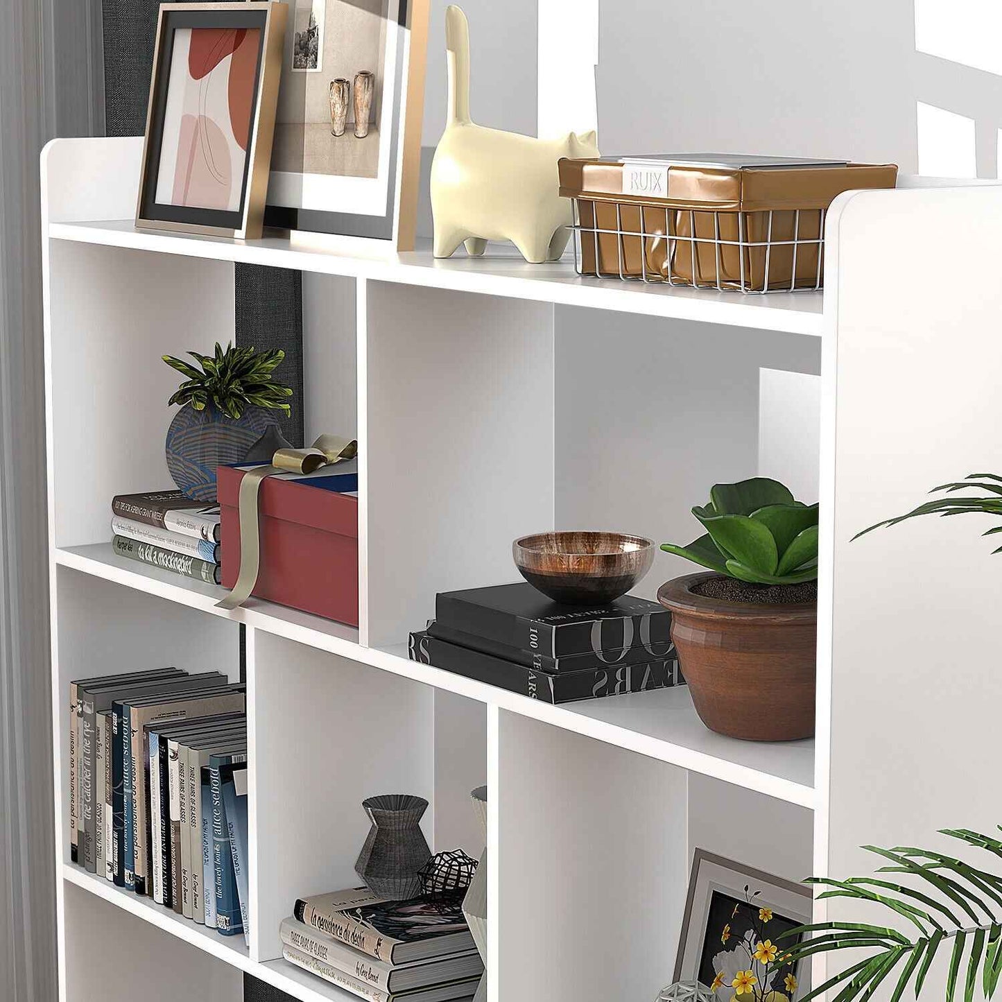 7 Cube Wooden Bookcase Shelving Display Shelves Storage Unit Wood Shelf Bekmgxyr