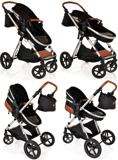 3 in 1 Pram Newborn Baby Buggy Set Travel System with Car Seat Folding Pushchair