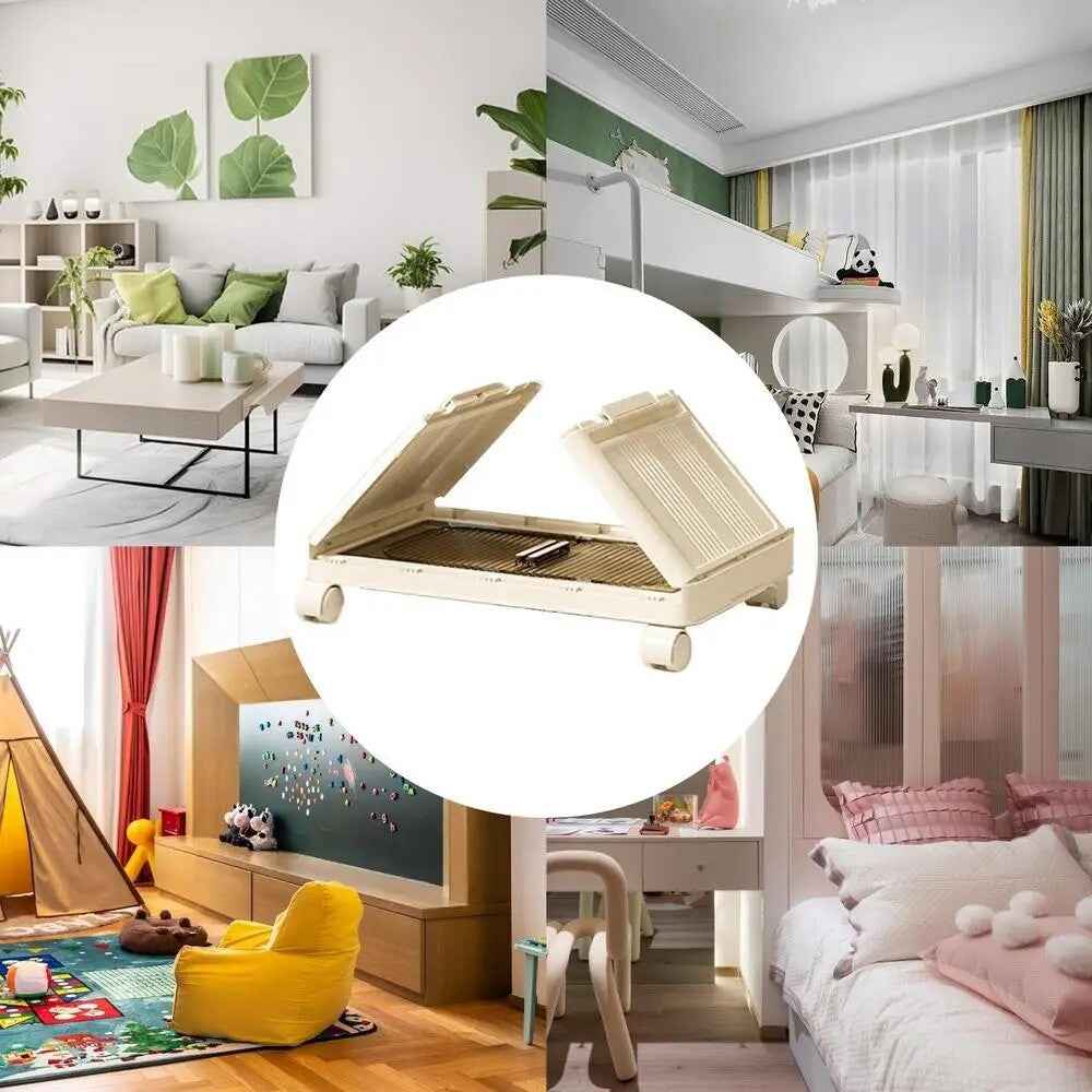 Large Folding Storage Box Stackable Case Cabinet Closet Home Organizer on Wheel