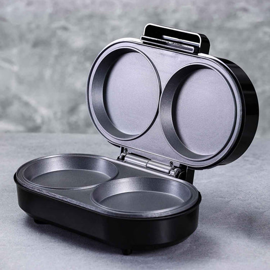 GEEPAS Dual Omelette Maker Non-Stick Deep Fill Cooking Plates Double Egg Cooker