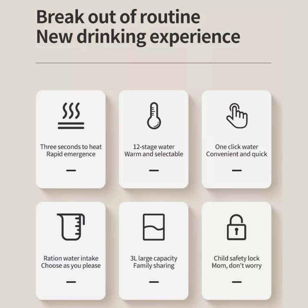 Instant Hot Water Dispenser Machine 3L New Portable W/ 12 Temperature Adjustable