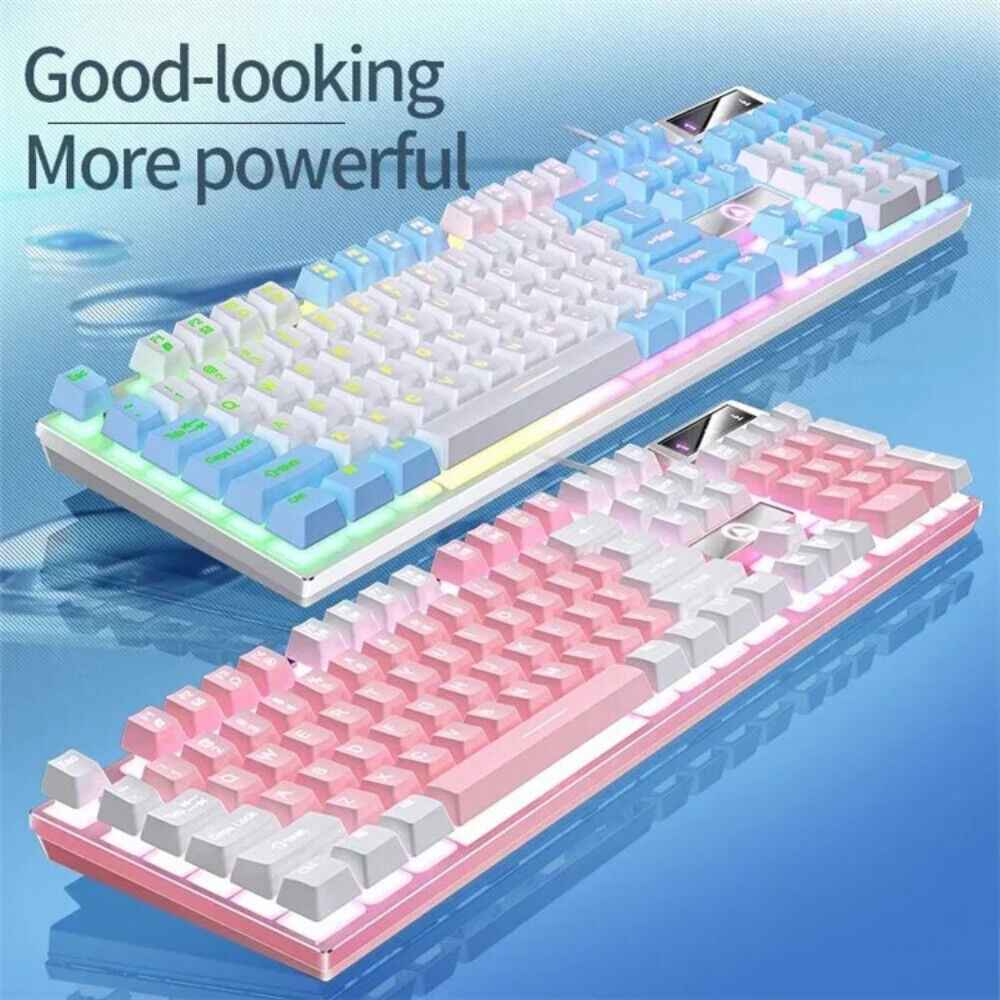 K500 Mechanical Gaming Keyboard 104 Keys USB Wired RGB Backlit Keypad PC Game