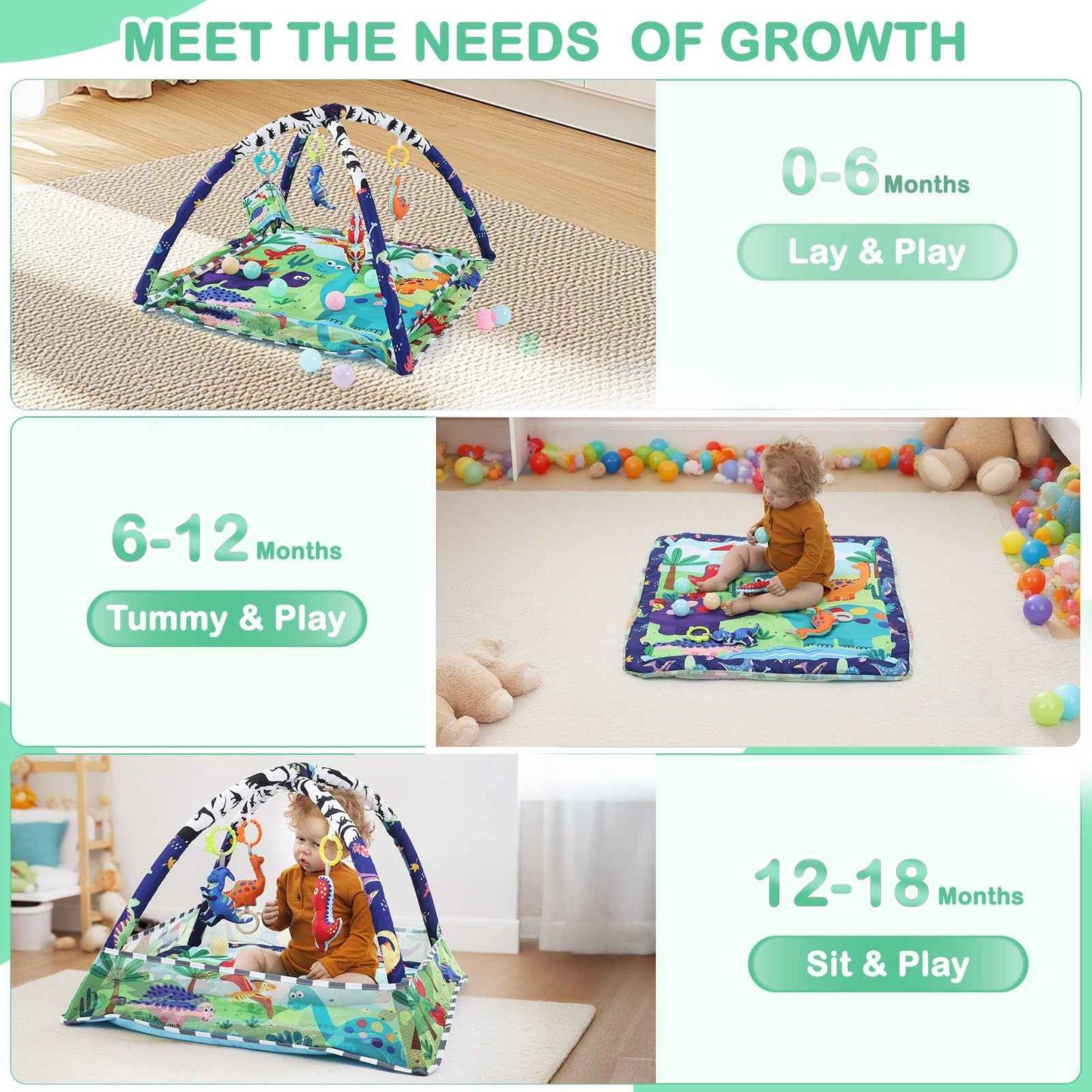 Baby Activity Gym Rack Play Mat Kid Rug Puzzle Mat Carpet Pad Baby Toy UK